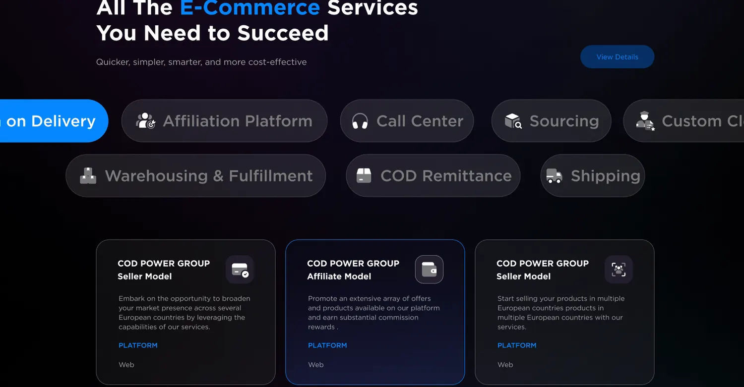 COD Power Group — Моделі акаунтів — продавець і партнер, кожен зі своїм шляхом входу