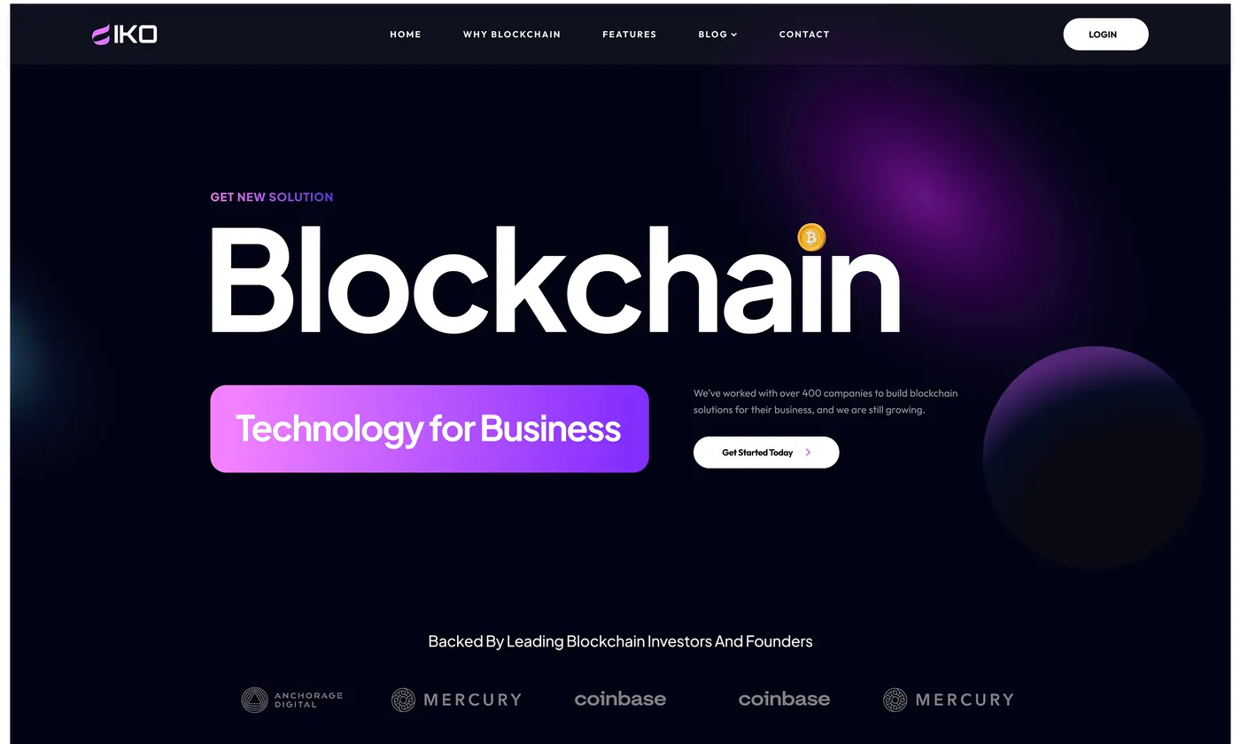 IKO — Blockchain for business · B2B site